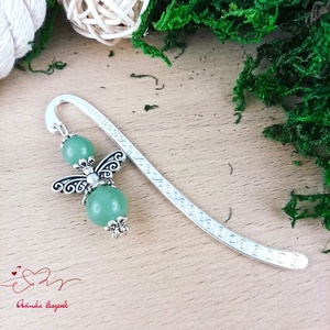 Anyák napi ásvány angyal könyvjelző zöld aventurinnal - szeretettel készült ajándék édesanyáknak - könyv & zene - könyvjelző - Meska.hu