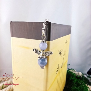 Anyák napi ásvány angyal könyvjelző akvamarinnal - szeretettel készült ajándék édesanyáknak - könyv & zene - könyvjelző - Meska.hu