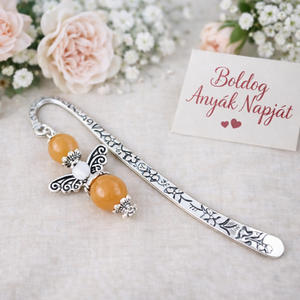 Anyák napi ásvány angyal könyvjelző narancs aventurinnal - szeretettel készült ajándék édesanyáknak - Meska.hu