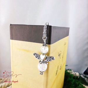 Anyák napi ásvány angyal könyvjelző hegyikristállyal - szeretettel készült ajándék édesanyáknak - könyv & zene - könyvjelző - Meska.hu