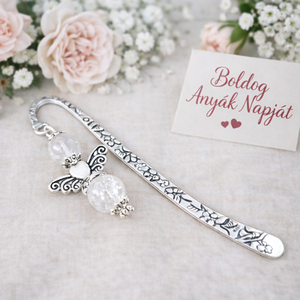 Anyák napi ásvány angyal könyvjelző hegyikristállyal - szeretettel készült ajándék édesanyáknak - Meska.hu