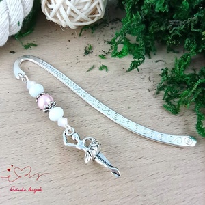 Balerina könyvjelző rózsaszín-fehér gyöngyökkel � elegáns ajándék táncosoknak, balett rajongóknak - könyv & zene - könyvjelző - Meska.hu