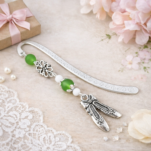 Balettcipő könyvjelző zöld-fehér gyöngyökkel � elegáns ajándék táncosoknak, balett rajongóknak - Meska.hu