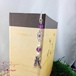 Balettcipő könyvjelző lila-fehér gyöngyökkel � elegáns ajándék táncosoknak, balett rajongóknak - könyv & zene - könyvjelző - Meska.hu