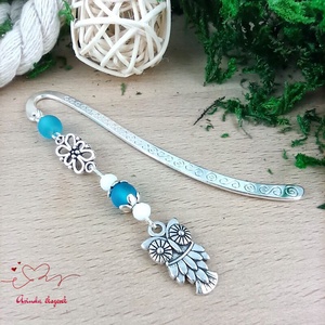 Bagoly könyvjelző türkiz gyöngyökkel � kézműves ajándék olvasóknak és tanároknak - könyv & zene - könyvjelző - Meska.hu