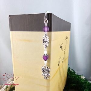 Bagoly könyvjelző lila gyöngyökkel � kézműves ajándék olvasóknak és tanároknak - könyv & zene - könyvjelző - Meska.hu