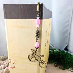 Biciklis könyvjelző � sportos, természetkedvelő ajándék szülinapra, névnapra sárga gyöngyökkel - könyv & zene - könyvjelző - Meska.hu