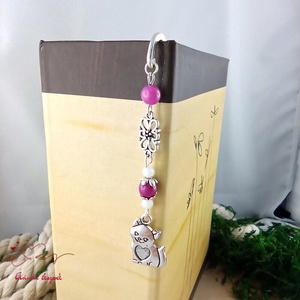 Cicás könyvjelző pink gyöngyökkel � kézzel készült ajándék állatbarátoknak, macskakedvelőknek névnapra, születésnapra - könyv & zene - könyvjelző - Meska.hu