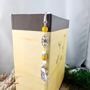 Cicás könyvjelző sárga gyöngyökkel � kézzel készült ajándék állatbarátoknak, macskakedvelőknek névnapra, születésnapra - könyv & zene - könyvjelző - Meska.hu