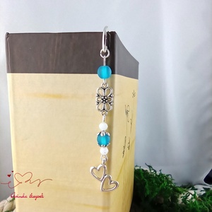 Szív medálos türkiz könyvjelző � szeretetteljes ajándék - könyv & zene - könyvjelző - Meska.hu