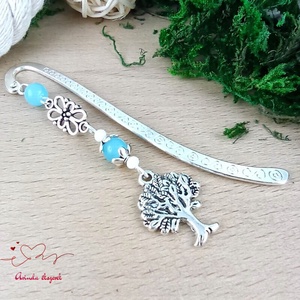 Kék életfás könyvjelző � pedagógusnapi ajándék, Könyv & Zene, Könyvjelző, Ékszerkészítés, Gyöngyfűzés, gyöngyhímzés, MESKA