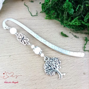 Fehér életfás könyvjelző � pedagógusnapi ajándék, Könyv & Zene, Könyvjelző, Ékszerkészítés, Gyöngyfűzés, gyöngyhímzés, MESKA