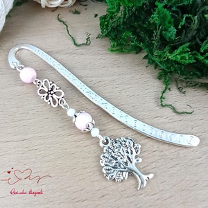 Rózsaszín életfás könyvjelző � pedagógusnapi ajándék - könyv & zene - könyvjelző - Meska.hu