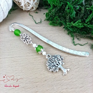 Zöld életfás könyvjelző � pedagógusnapi ajándék, Könyv & Zene, Könyvjelző, Ékszerkészítés, Gyöngyfűzés, gyöngyhímzés, MESKA