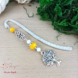 Sárga életfás könyvjelző � pedagógusnapi ajándék, Könyv & Zene, Könyvjelző, Ékszerkészítés, Gyöngyfűzés, gyöngyhímzés, MESKA