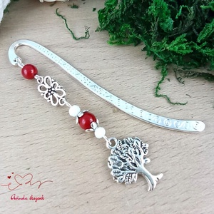 Piros életfás könyvjelző � pedagógusnapi ajándék - könyv & zene - könyvjelző - Meska.hu