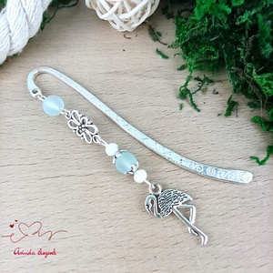 Világoskék flamingós könyvjelző � egyedi, kézműves ajándék olvasóknak - könyv & zene - könyvjelző - Meska.hu