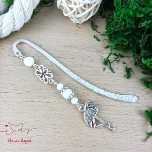 Fehér flamingós könyvjelző � egyedi, kézműves ajándék olvasóknak - könyv & zene - könyvjelző - Meska.hu