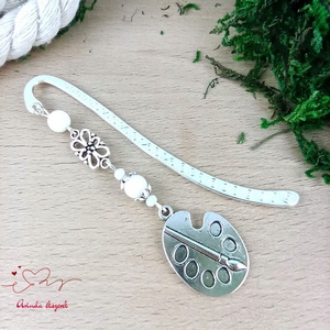 Fehér festőpalettás könyvjelző � pedagógusnapi és évzáró ajándék tanároknak - könyv & zene - könyvjelző - Meska.hu