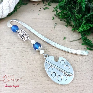 Sötétkék festőpalettás könyvjelző � pedagógusnapi és évzáró ajándék tanároknak - könyv & zene - könyvjelző - Meska.hu