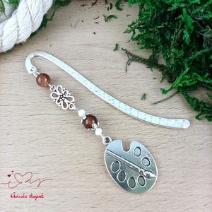 Barna festőpalettás könyvjelző � pedagógusnapi és évzáró ajándék tanároknak - könyv & zene - könyvjelző - Meska.hu