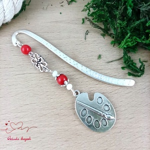 Piros festőpalettás könyvjelző � pedagógusnapi és évzáró ajándék tanároknak - könyv & zene - könyvjelző - Meska.hu