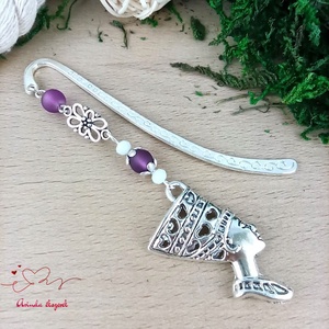 Lila fáraó mintás könyvjelző � történelemtanár ajándék, Könyv & Zene, Könyvjelző, Ékszerkészítés, Gyöngyfűzés, gyöngyhímzés, MESKA