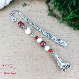 Piros görkorcsolyás könyvjelző � sportos ajándék születésnapra és névnapra - könyv & zene - könyvjelző - Meska.hu