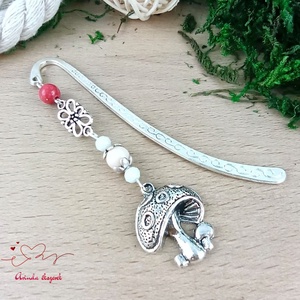 Piros gombás könyvjelző � mesés, egyedi ajándék olvasóknak, Könyv & Zene, Könyvjelző, Ékszerkészítés, Gyöngyfűzés, gyöngyhímzés, MESKA