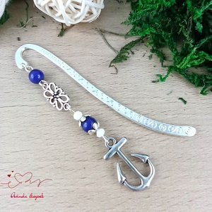 Kék horgonyos könyvjelző � egyedi, kézműves ajándék olvasóknak - könyv & zene - könyvjelző - Meska.hu