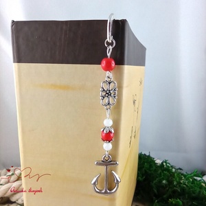 Piros horgonyos könyvjelző � egyedi, kézműves ajándék olvasóknak - könyv & zene - könyvjelző - Meska.hu