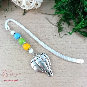 Színes hőlégballonos könyvjelző � egyedi, kézműves ajándék olvasóknak, Könyv & Zene, Könyvjelző, Ékszerkészítés, Gyöngyfűzés, gyöngyhímzés, MESKA