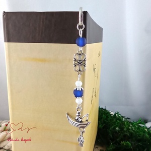 Kék horgászos könyvjelző � egyedi, kézműves ajándék horgászoknak - könyv & zene - könyvjelző - Meska.hu