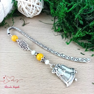 Sárga karácsonyi harangos könyvjelző � ünnepi, kézműves ajándék olvasóknak - Meska.hu