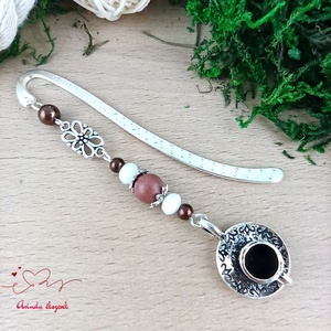 Barna kávéscsésze könyvjelző � egyedi, kézműves ajándék kávérajongóknak - könyv & zene - könyvjelző - Meska.hu