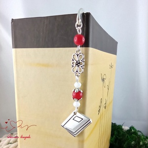 Piros könyv charmos könyvjelző � pedagógusnapi és évzáró ajándék - könyv & zene - könyvjelző - Meska.hu