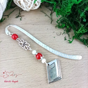 Piros könyv charmos könyvjelző � pedagógusnapi és évzáró ajándék - könyv & zene - könyvjelző - Meska.hu