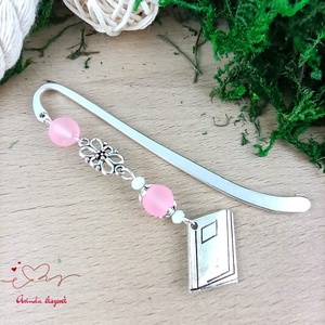 Rózsaszín könyv charmos könyvjelző � pedagógusnapi és évzáró ajándék - könyv & zene - könyvjelző - Meska.hu