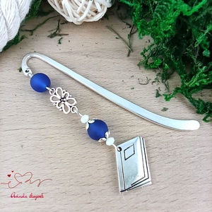 Sötétkék könyv charmos könyvjelző � pedagógusnapi és évzáró ajándék, Könyv & Zene, Könyvjelző, Ékszerkészítés, Gyöngyfűzés, gyöngyhímzés, MESKA