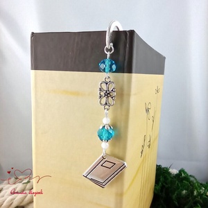 Világoskék könyv charmos könyvjelző � pedagógusnapi és évzáró ajándék - könyv & zene - könyvjelző - Meska.hu