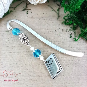 Világoskék könyv charmos könyvjelző � pedagógusnapi és évzáró ajándék - könyv & zene - könyvjelző - Meska.hu