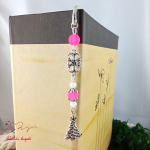 Pink karácsonyfa könyvjelző � ünnepi, kézműves ajándék olvasóknak - könyv & zene - könyvjelző - Meska.hu