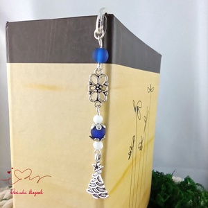 Sötétkék karácsonyfa könyvjelző � ünnepi, kézműves ajándék olvasóknak - könyv & zene - könyvjelző - Meska.hu