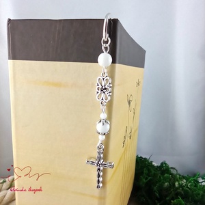 Fehér kereszt könyvjelző � hittan, erkölcstan pedagógusnak � évzáró, pedagógusnapi ajándék - könyv & zene - könyvjelző - Meska.hu