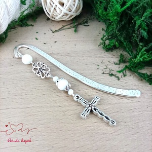 Fehér kereszt könyvjelző � hittan, erkölcstan pedagógusnak � évzáró, pedagógusnapi ajándék - könyv & zene - könyvjelző - Meska.hu