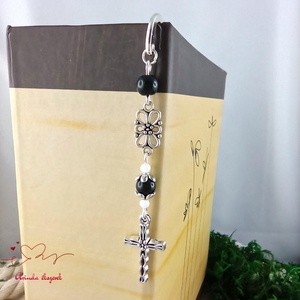 Fekete kereszt könyvjelző � hittan, erkölcstan pedagógusnak � évzáró, pedagógusnapi ajándék - könyv & zene - könyvjelző - Meska.hu