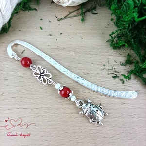 Piros katica könyvjelző � óvónőnek pedagógusnapra, kedves köszönetajándék - könyv & zene - könyvjelző - Meska.hu