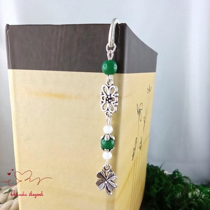 Lóherés könyvjelző zöld gyönggyel � szerencsehozó ajándék - könyv & zene - könyvjelző - Meska.hu