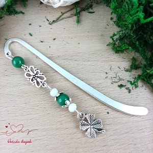 Lóherés könyvjelző zöld gyönggyel � szerencsehozó ajándék - könyv & zene - könyvjelző - Meska.hu