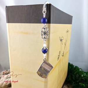 Sötétkék laptop könyvjelző � kézzel készült ajándék tanárnak, pedagógusnak - könyv & zene - könyvjelző - Meska.hu